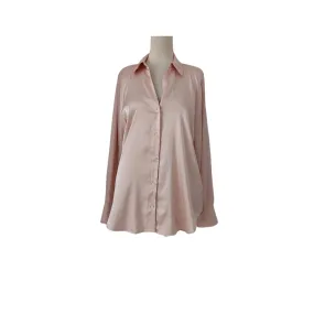 H&M Light Pink Satin Collared Shirt | Pre Loved |