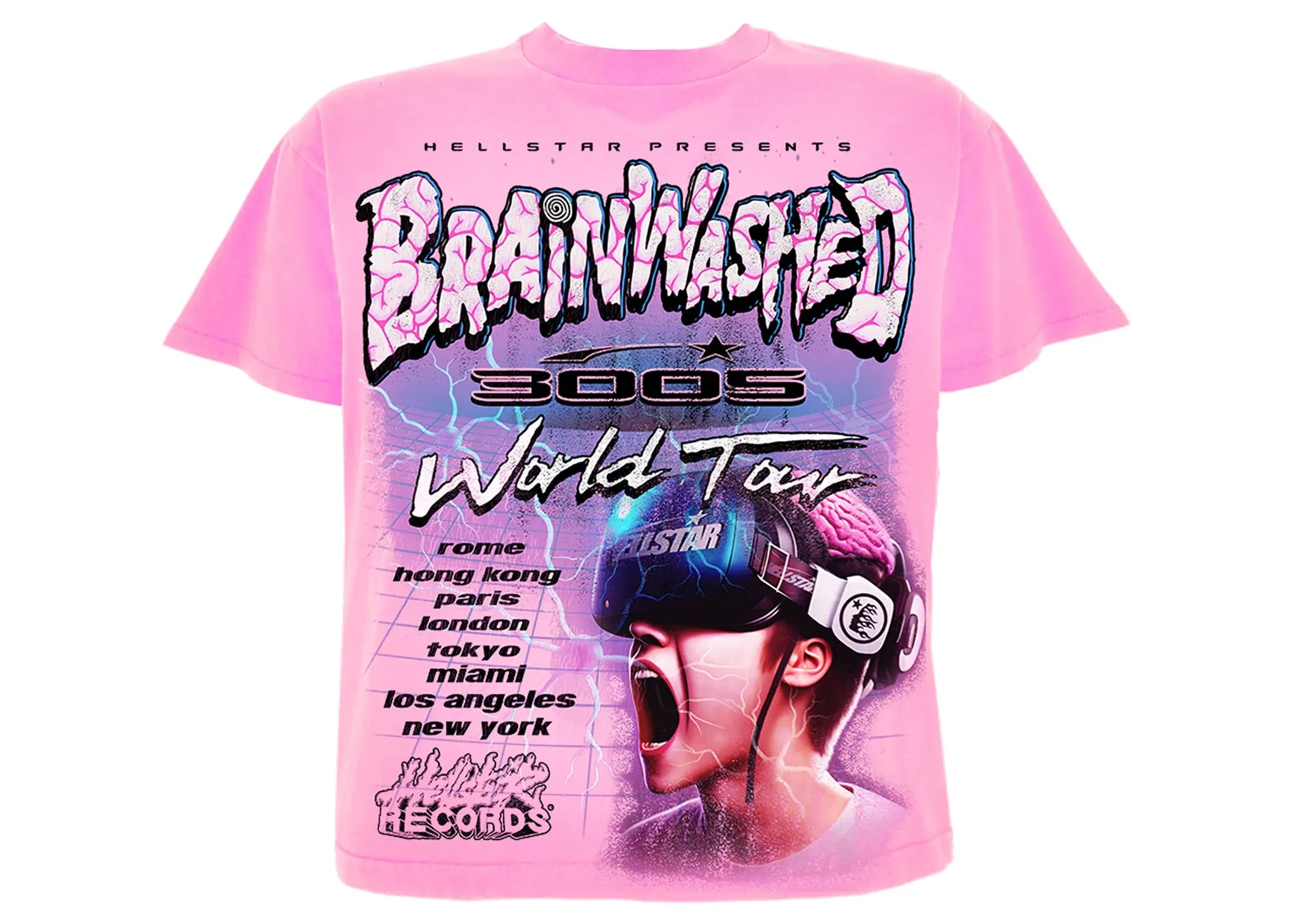 Hellstar Brainwashed World Tour T-Shirt Pink