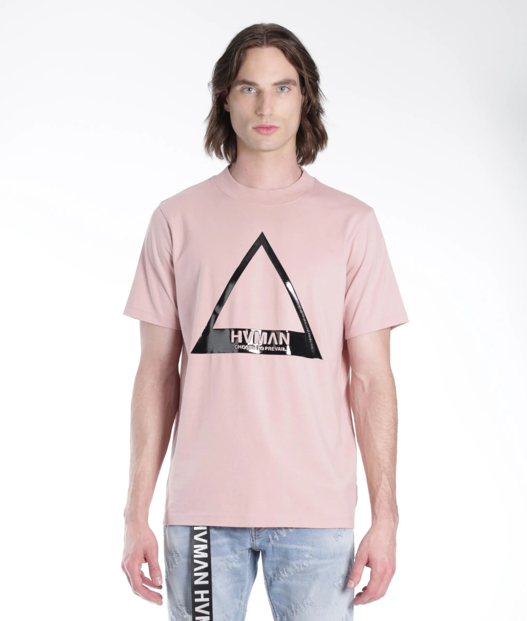 HVMAN Triangle Logo Tee (Dusty Pink) /D1