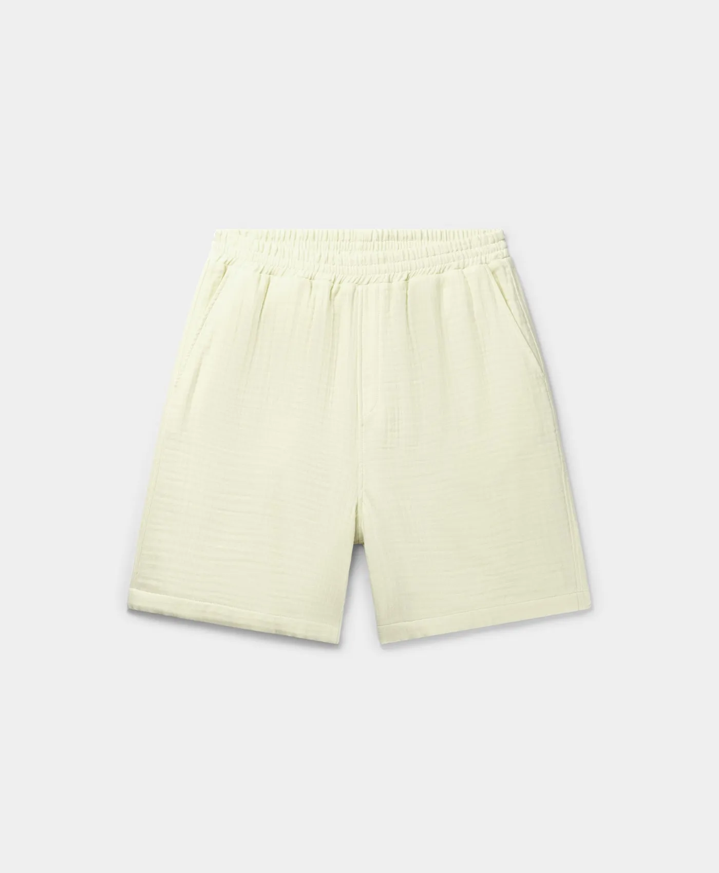 Icing Yellow Enzi Seersucker Shorts