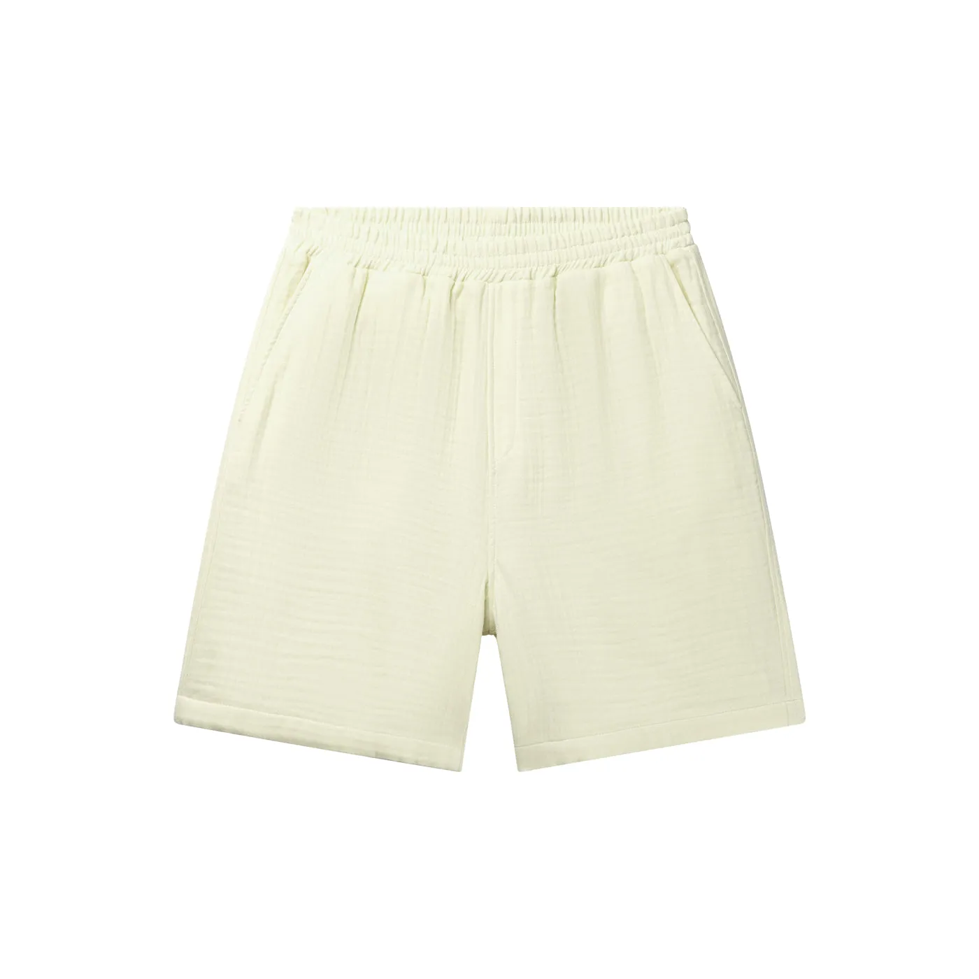 Icing Yellow Enzi Seersucker Shorts