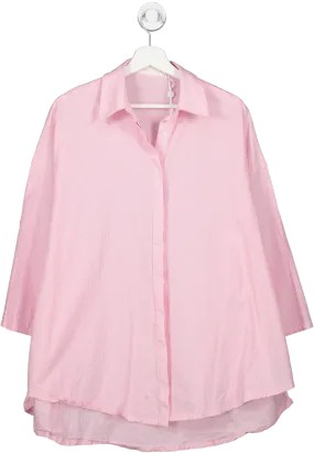 Johansen Pink Pinstripe Oversized Shirt UK S