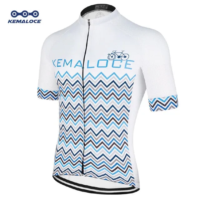 Kemaloce Yellow Bright Skeleton Cycling Jersey China Short Sleeve Men Cycling Shirts Retro Crane Cheap Bicycle Shirt Bike Jersey