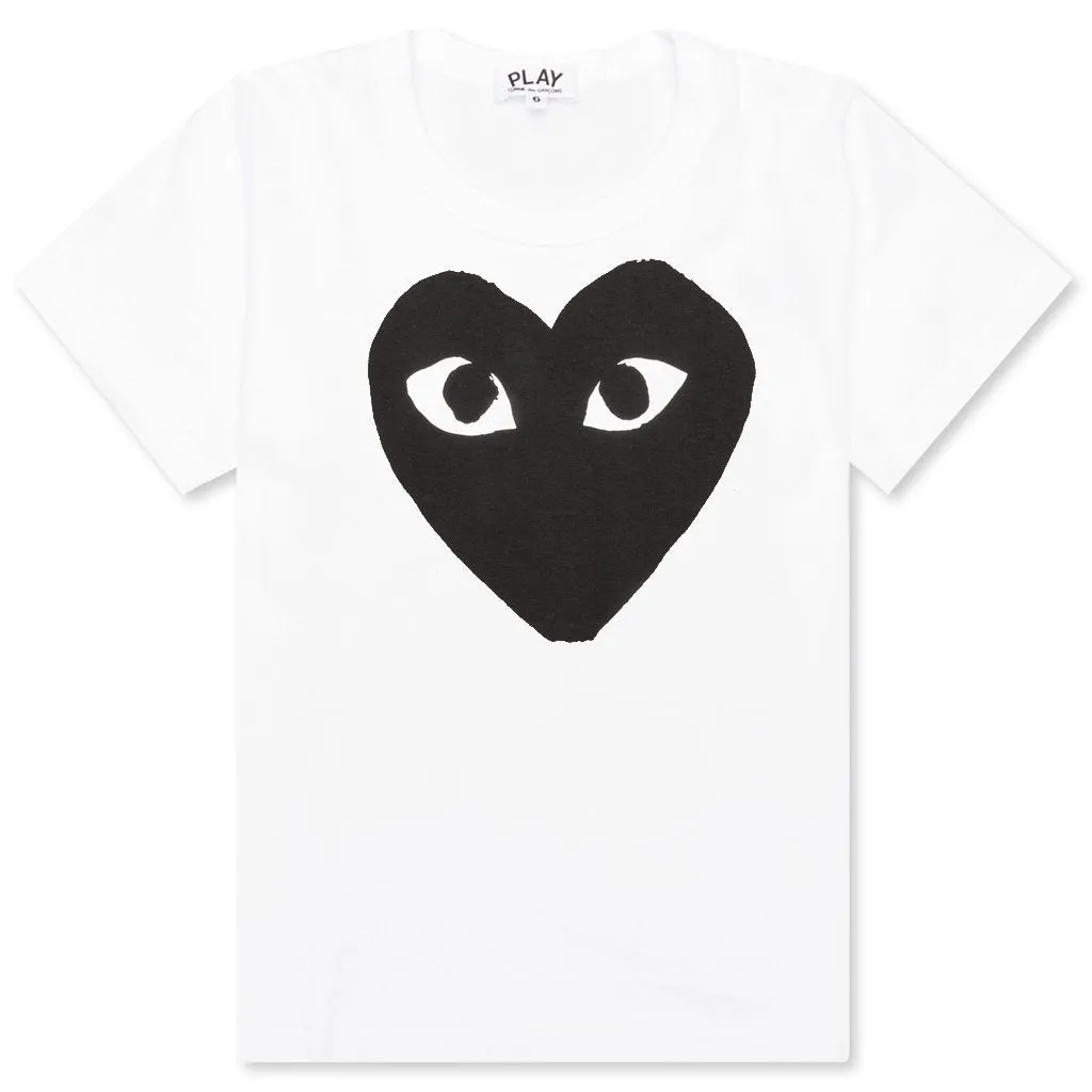 Kid's Heart T-Shirt - White/Black