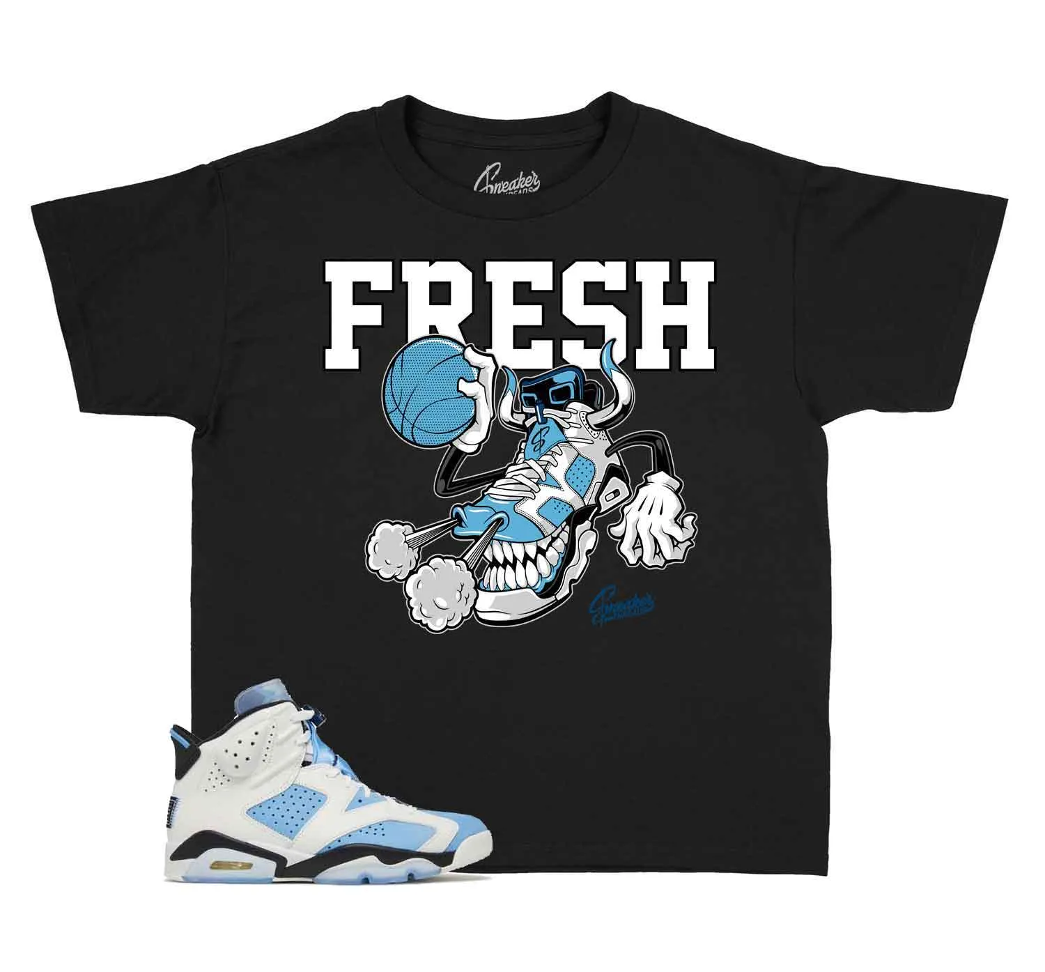 Kids University Blue 6 Shirt - Fresh Kicks - Black