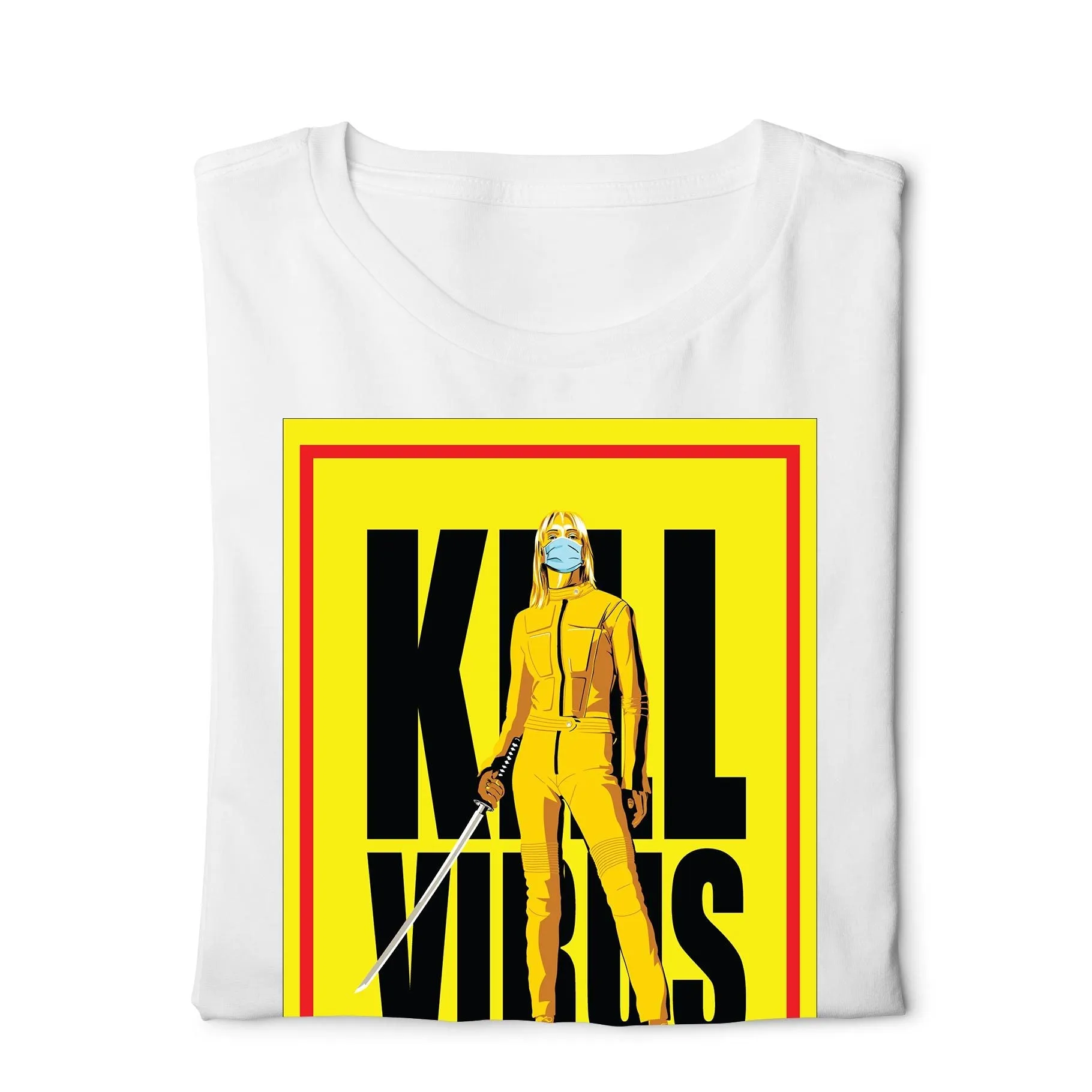 Kill Bill Kill Corona - Digital Graphics Basic T-shirt White