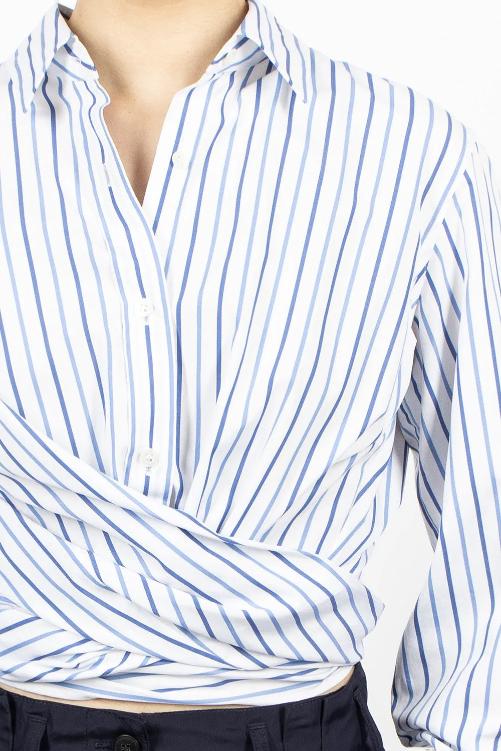 Knotted Shirt Blue Stripe