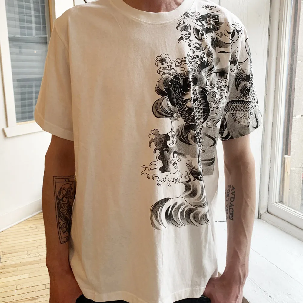 Koi Fish Printed T-Shirt (White)