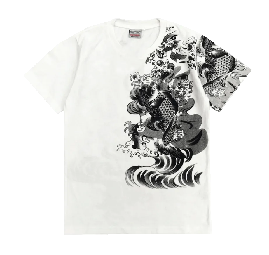 Koi Fish Printed T-Shirt (White)