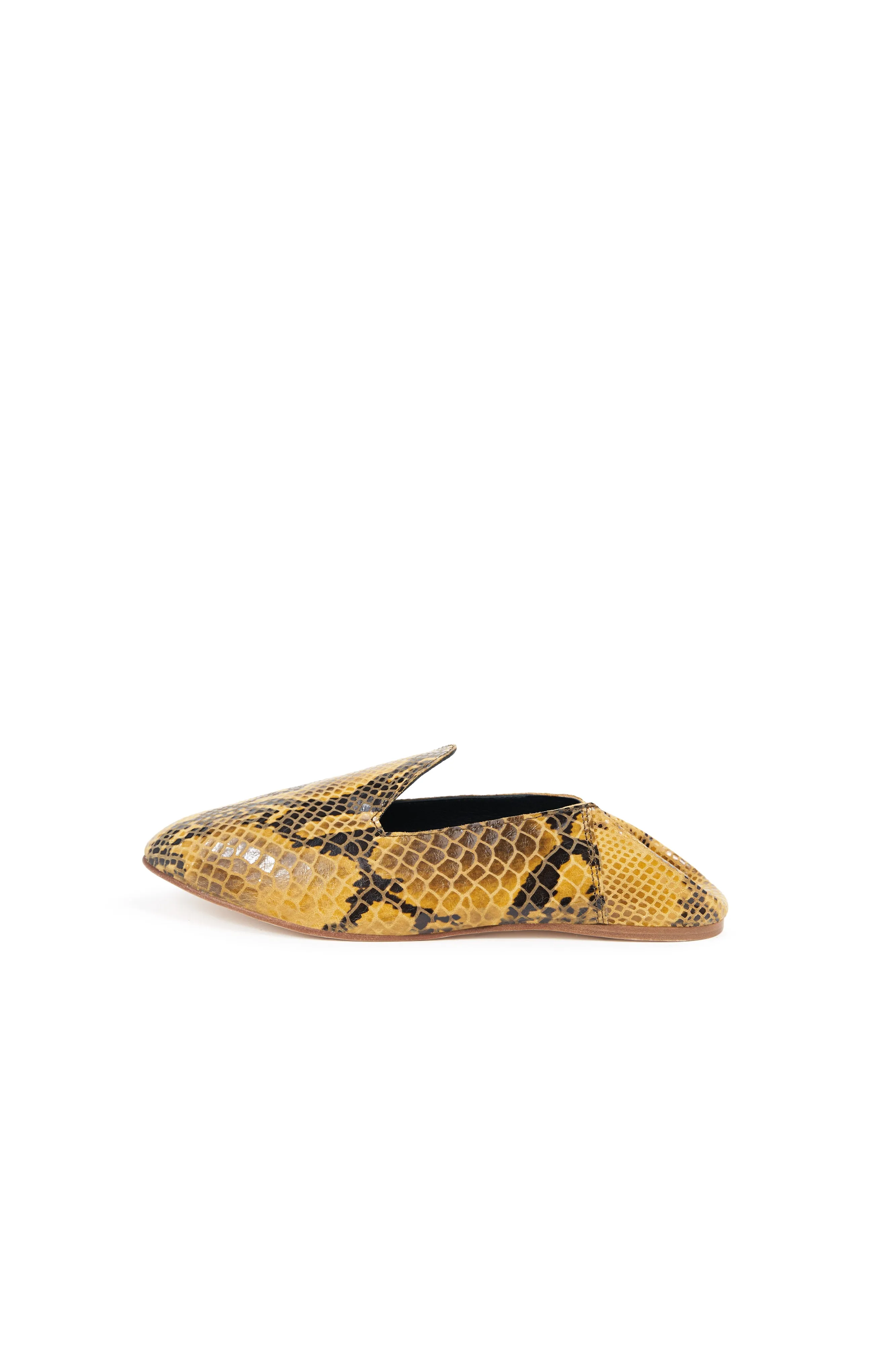 Leather Slide Loafer in Yellow