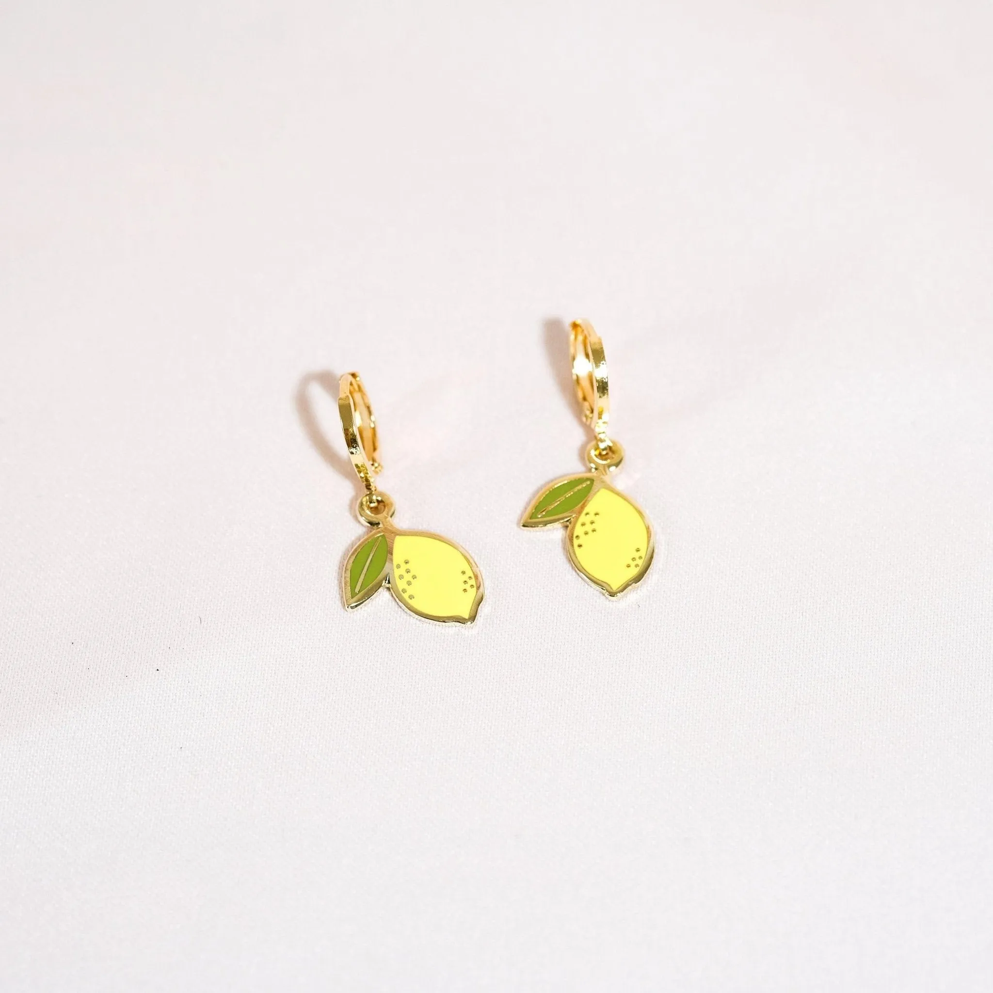 Lemon Huggie Hoop Earrings