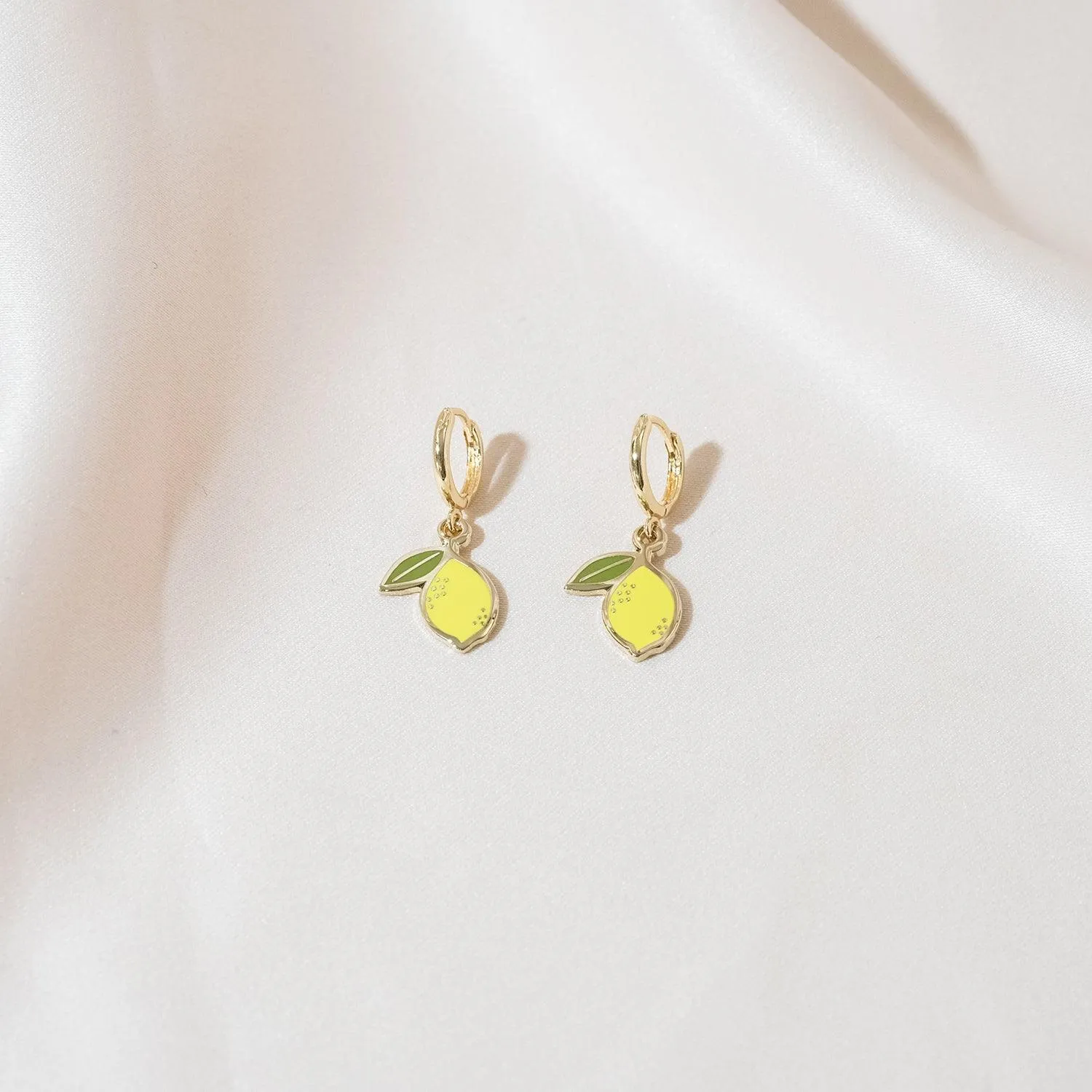 Lemon Huggie Hoop Earrings