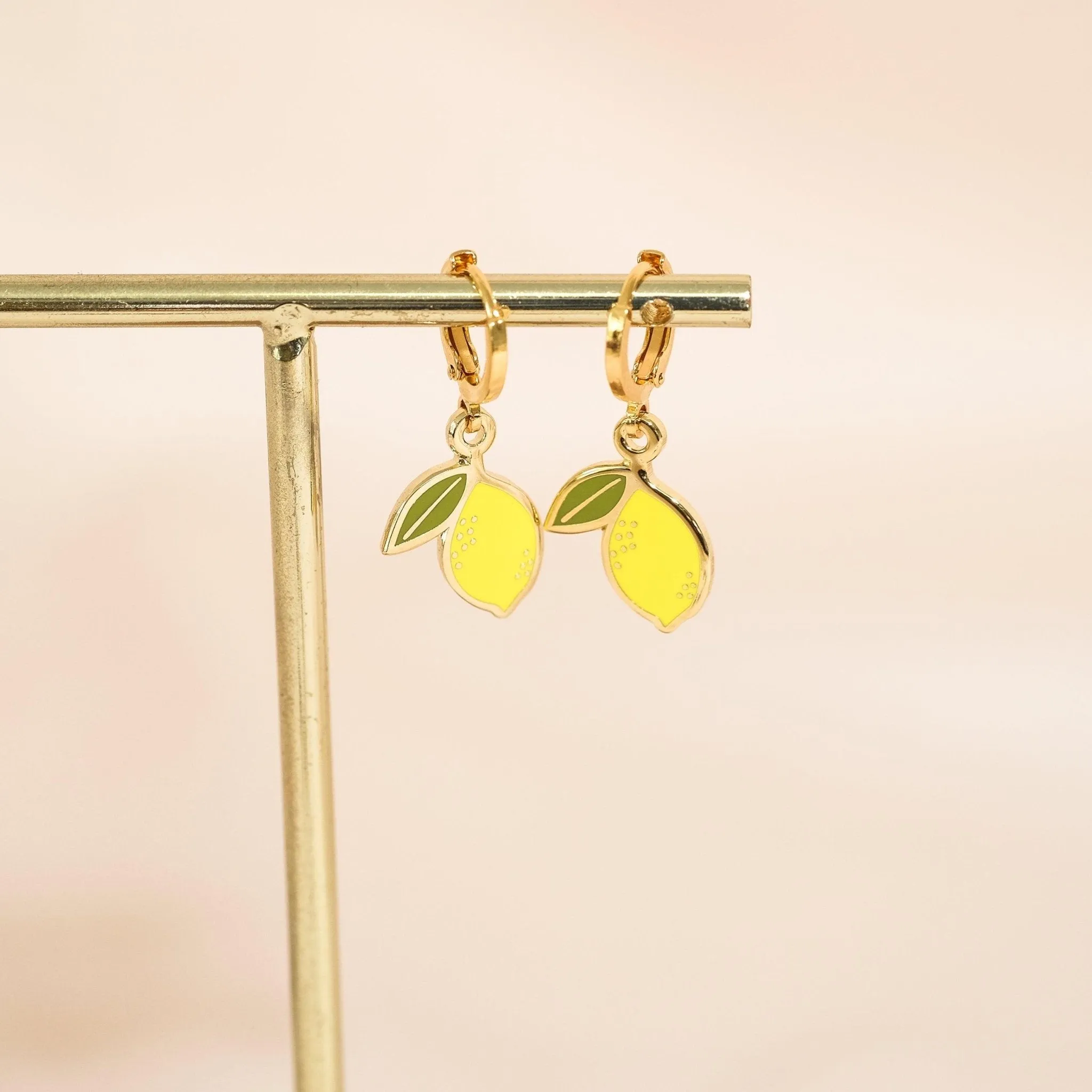 Lemon Huggie Hoop Earrings