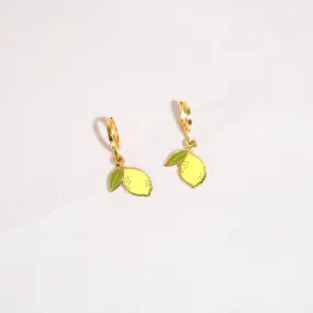 Lemon Huggie Hoop Earrings