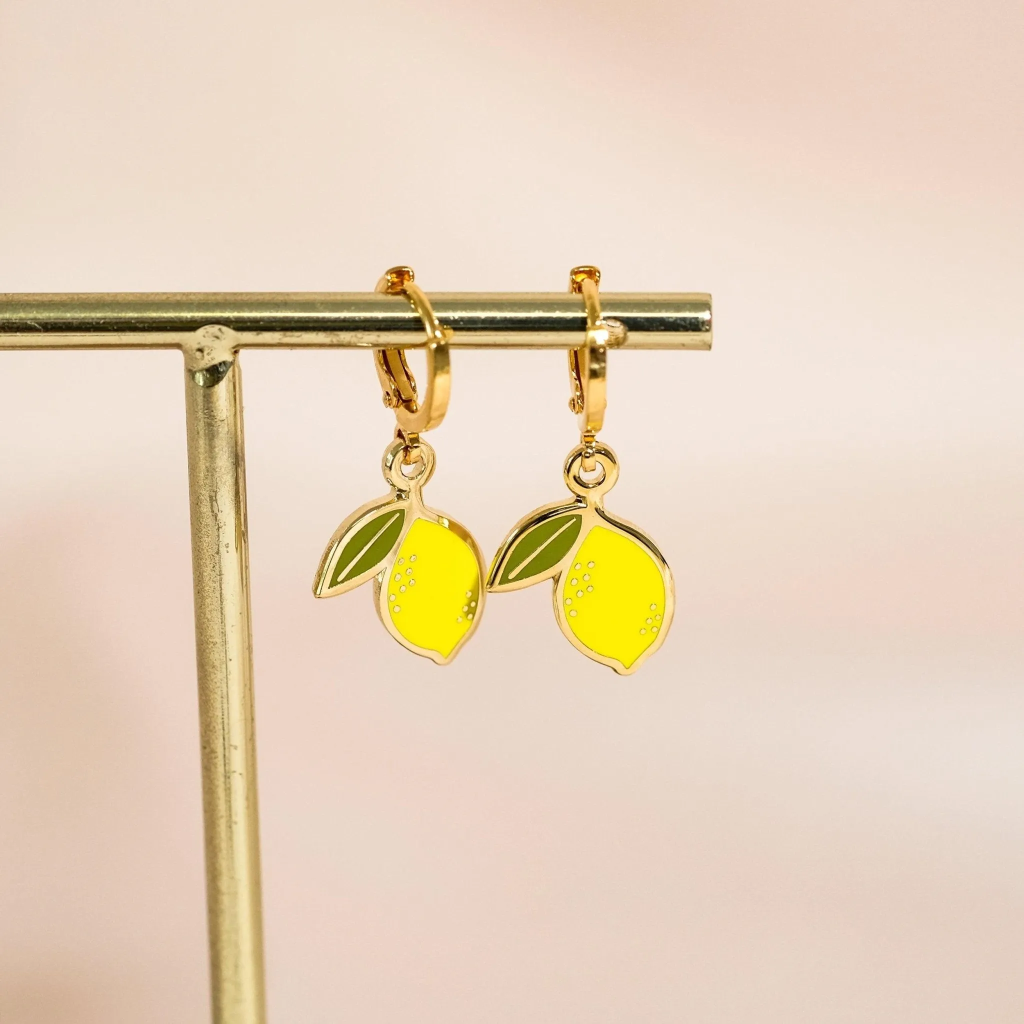 Lemon Huggie Hoop Earrings