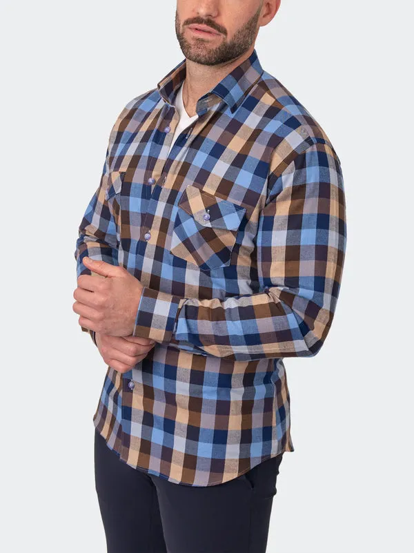 Maceoo Shirt | Fibonacci Checkbrown Brown