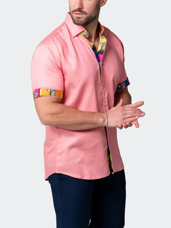 Maceoo Stretch Short-Sleeve Shirt | Galileo Pazole Pink