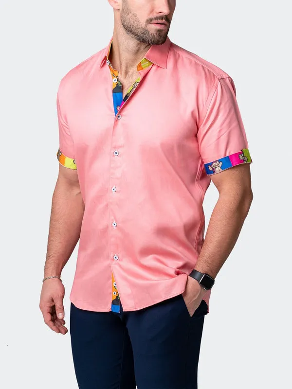 Maceoo Stretch Short-Sleeve Shirt | Galileo Pazole Pink