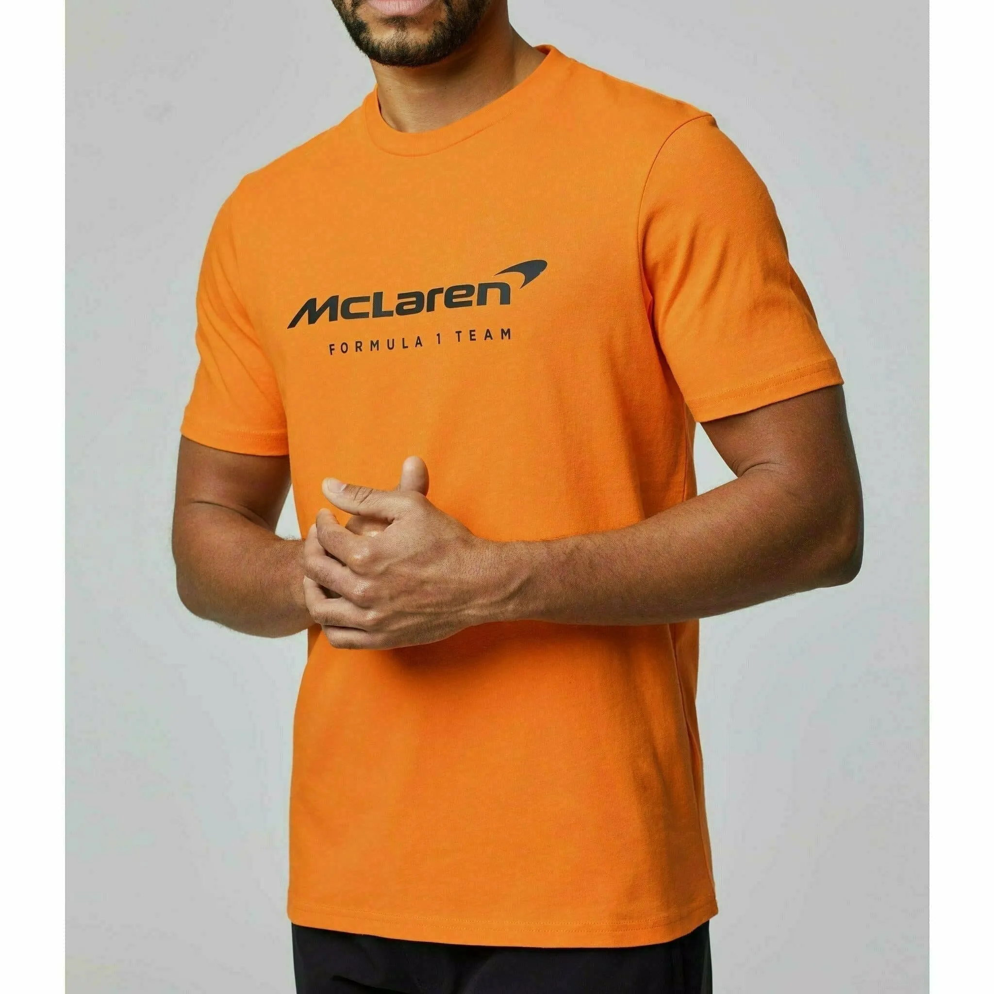 McLaren F1 Men's Core Essentials Logo T-Shirt -Black/White/Papaya/Phantom/Storm Gray/Cloud Blue