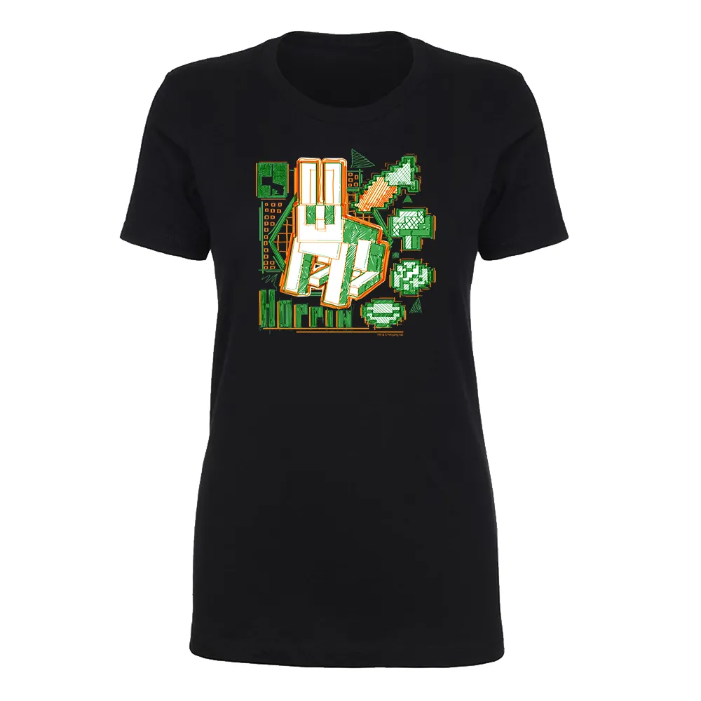 Minecraft Acid Sketch Rabbit Women's Short Sleeve T-Shirt