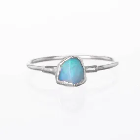 Mini Raw Australian Opal Ring in Sterling Silver