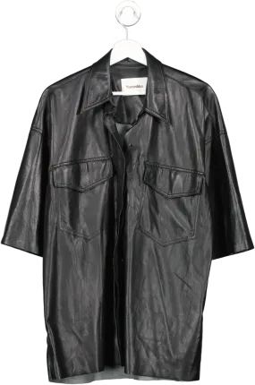 Nanushka Black Leather Look Shirt UK M