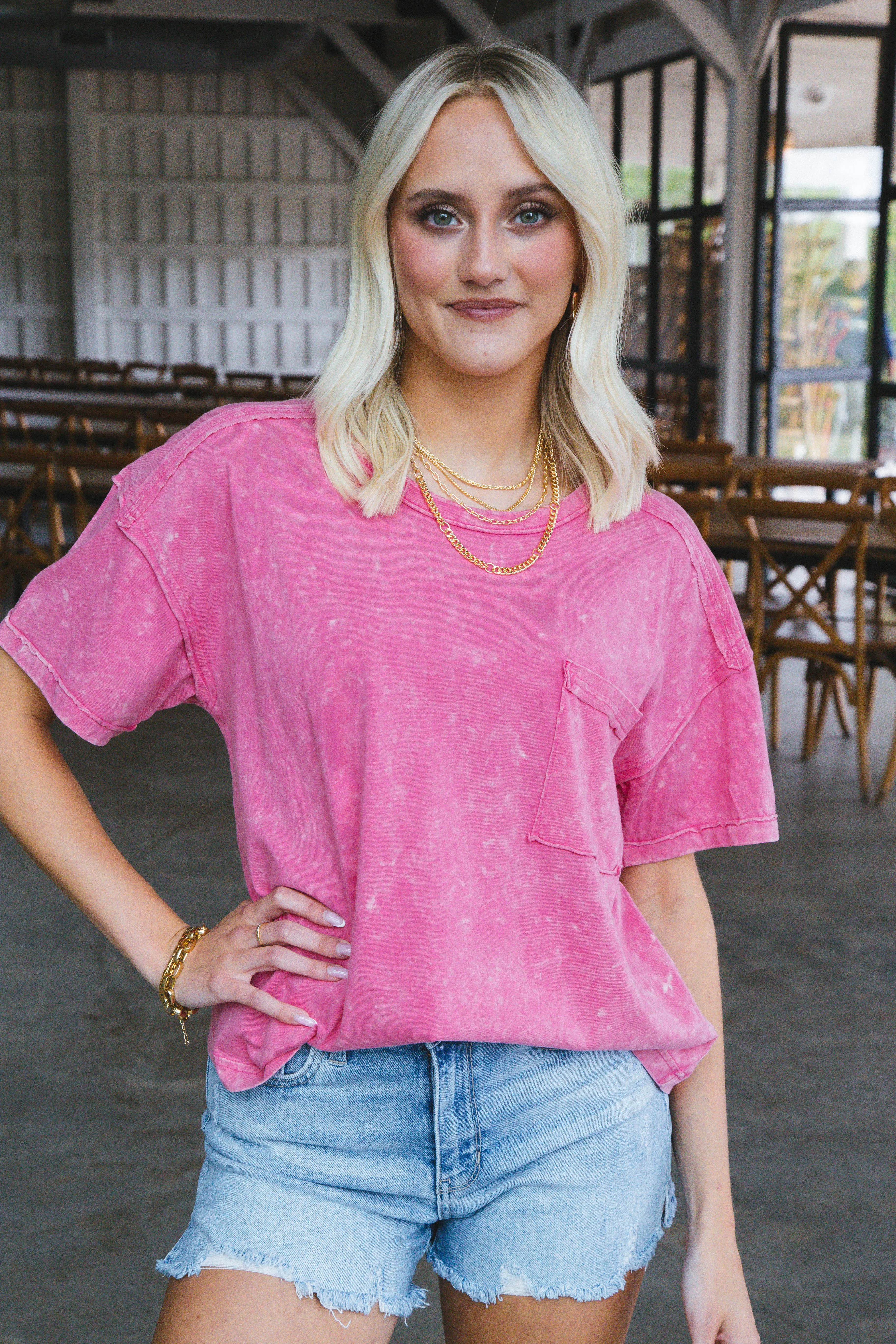 Ontario Oversized Tee, Pink