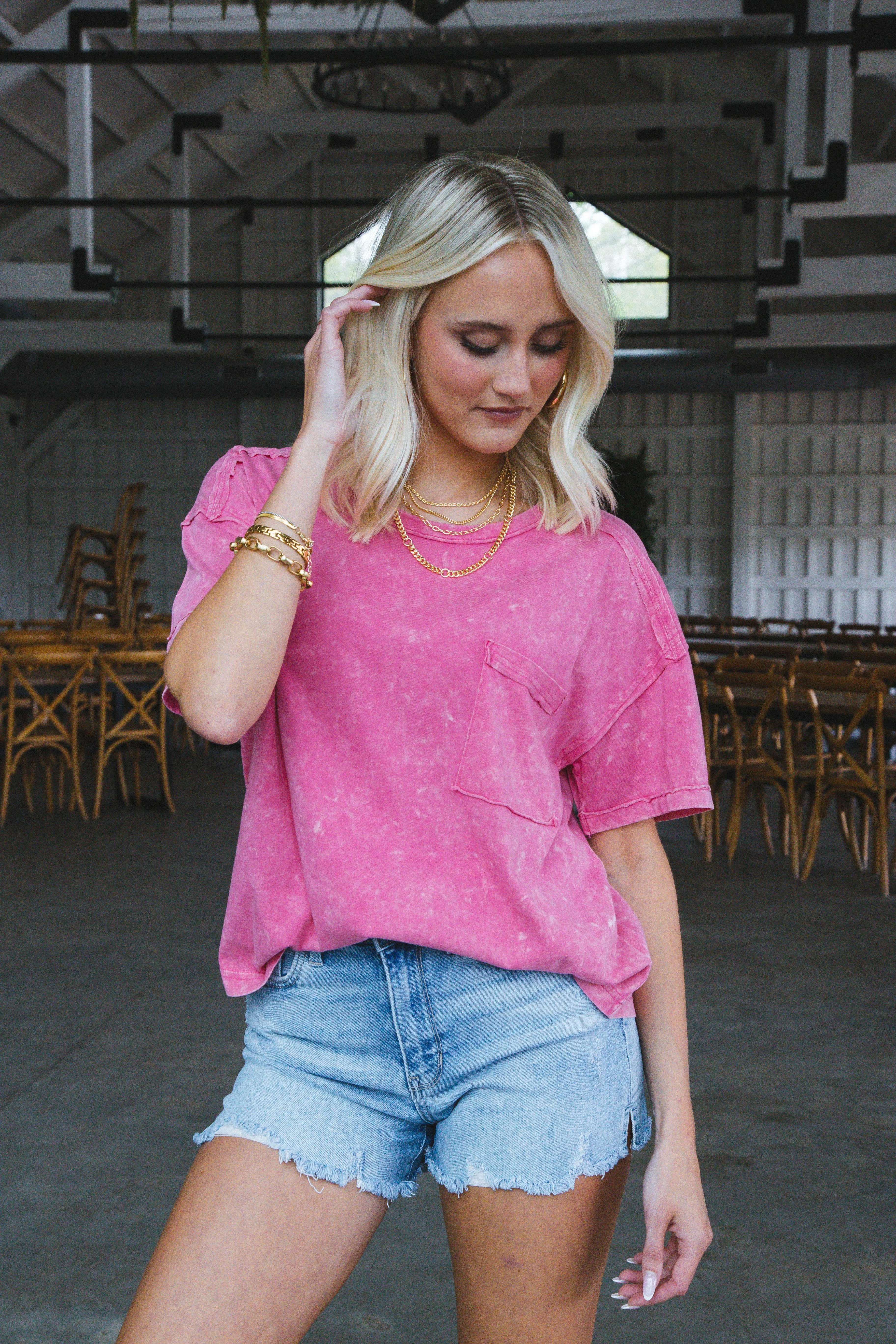 Ontario Oversized Tee, Pink