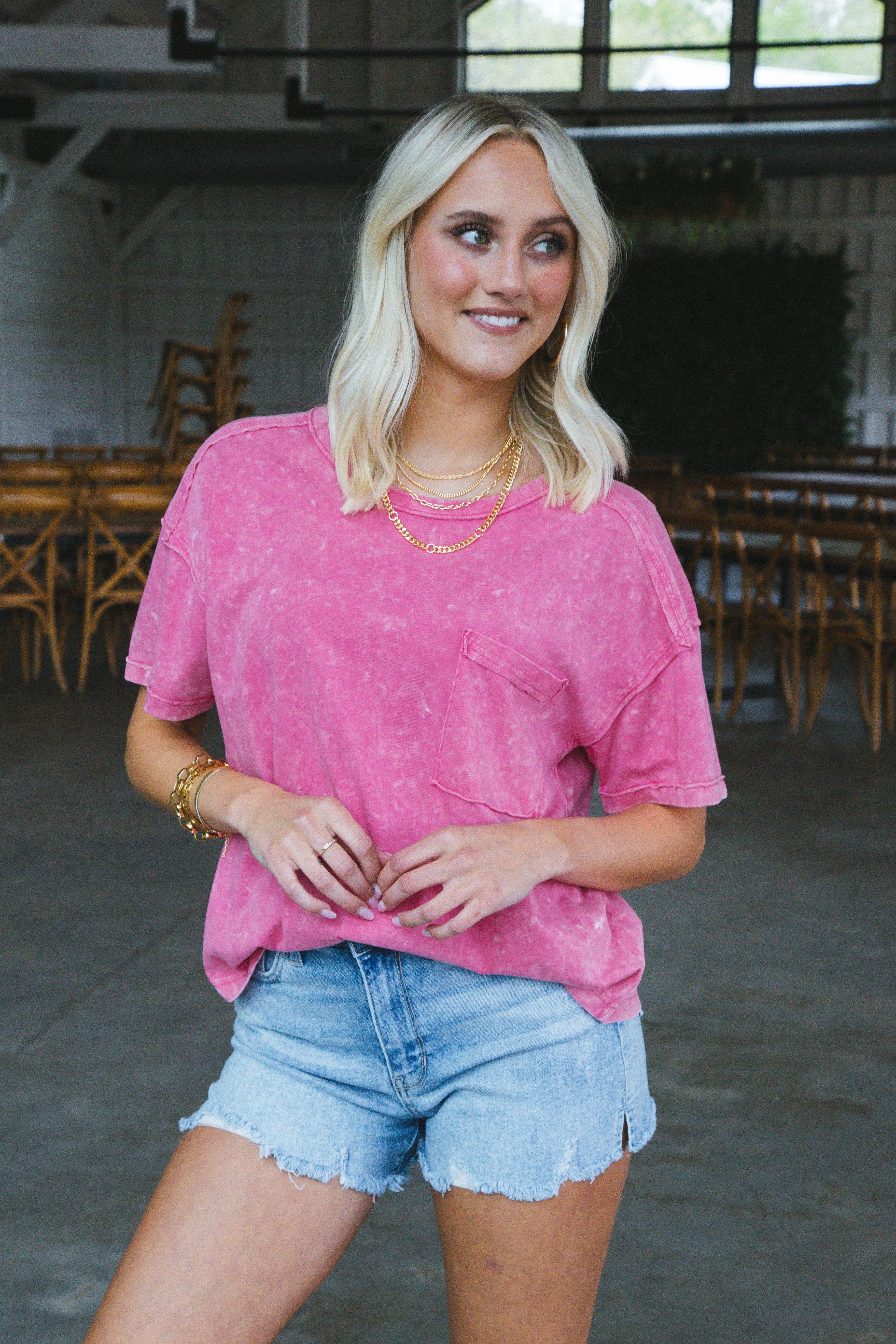 Ontario Oversized Tee, Pink