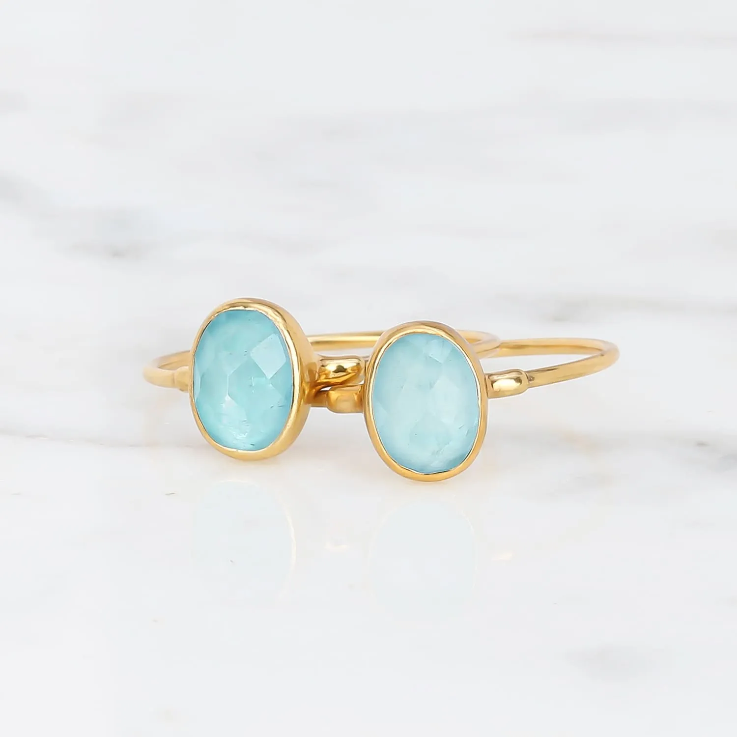 Oval Rosecut Raw Raw Aquamarine Ring, Aquamarine Jewelry, Gold