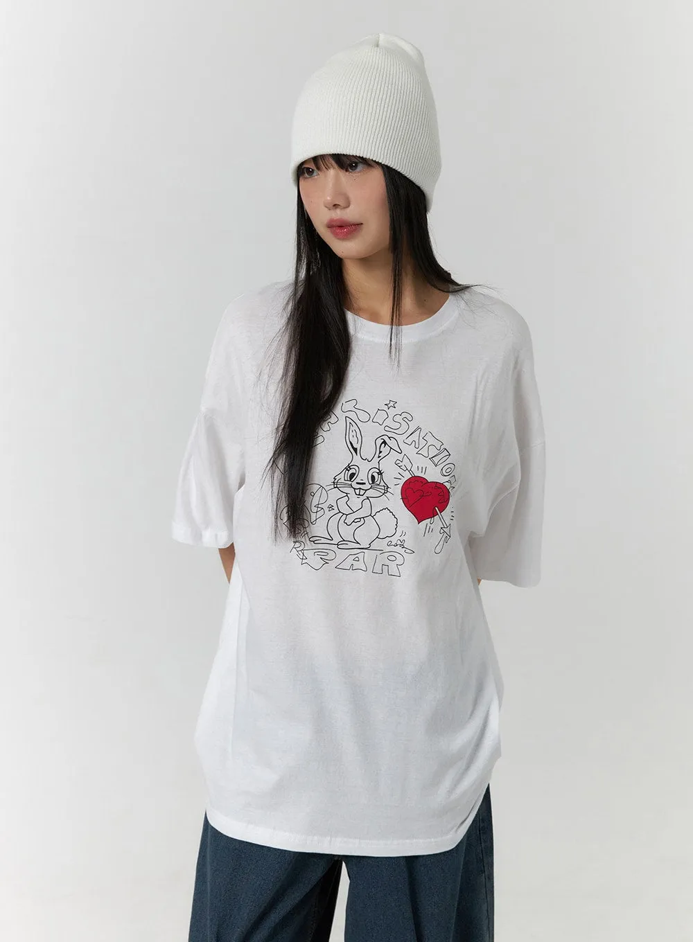 Oversized Graphic Tee CF406