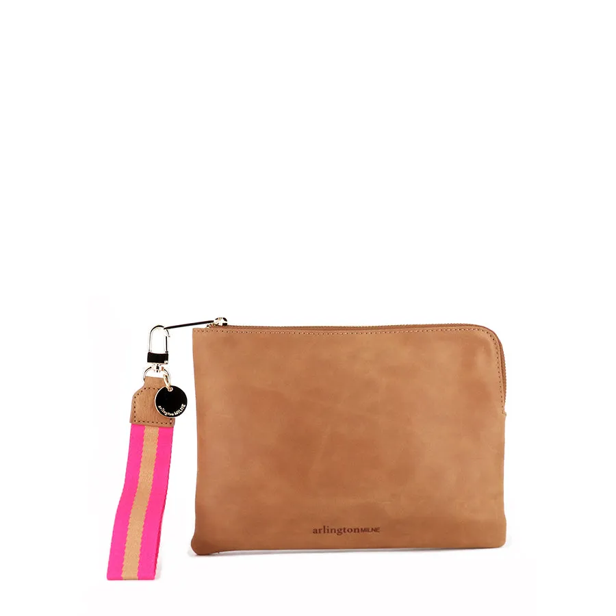 PAIGE CLUTCH  - VINTAGE TAN LEATHER