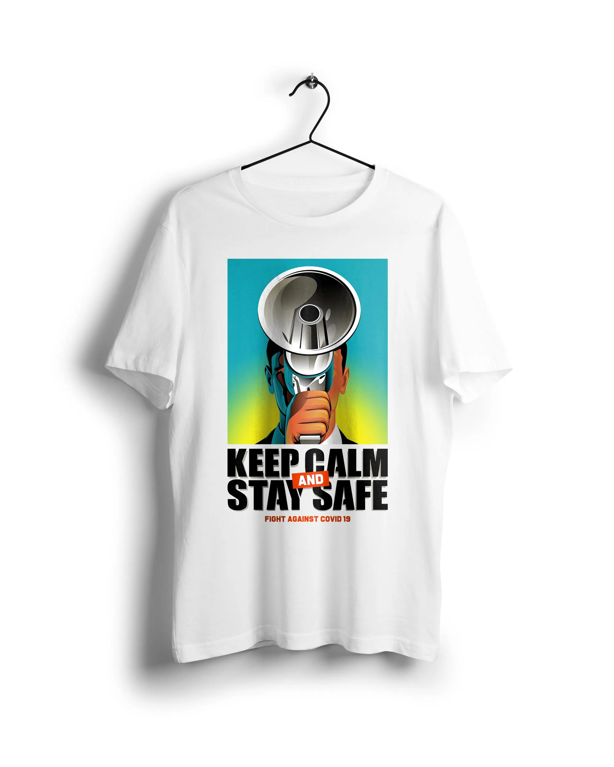 Peaky Blinder Keep Calm Stay Safe - Digital Graphics Basic T-shirt White