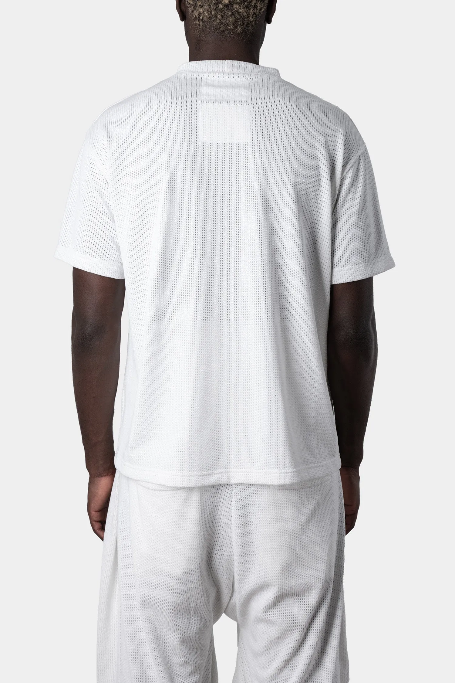 Perforated crewneck t-shirt, White