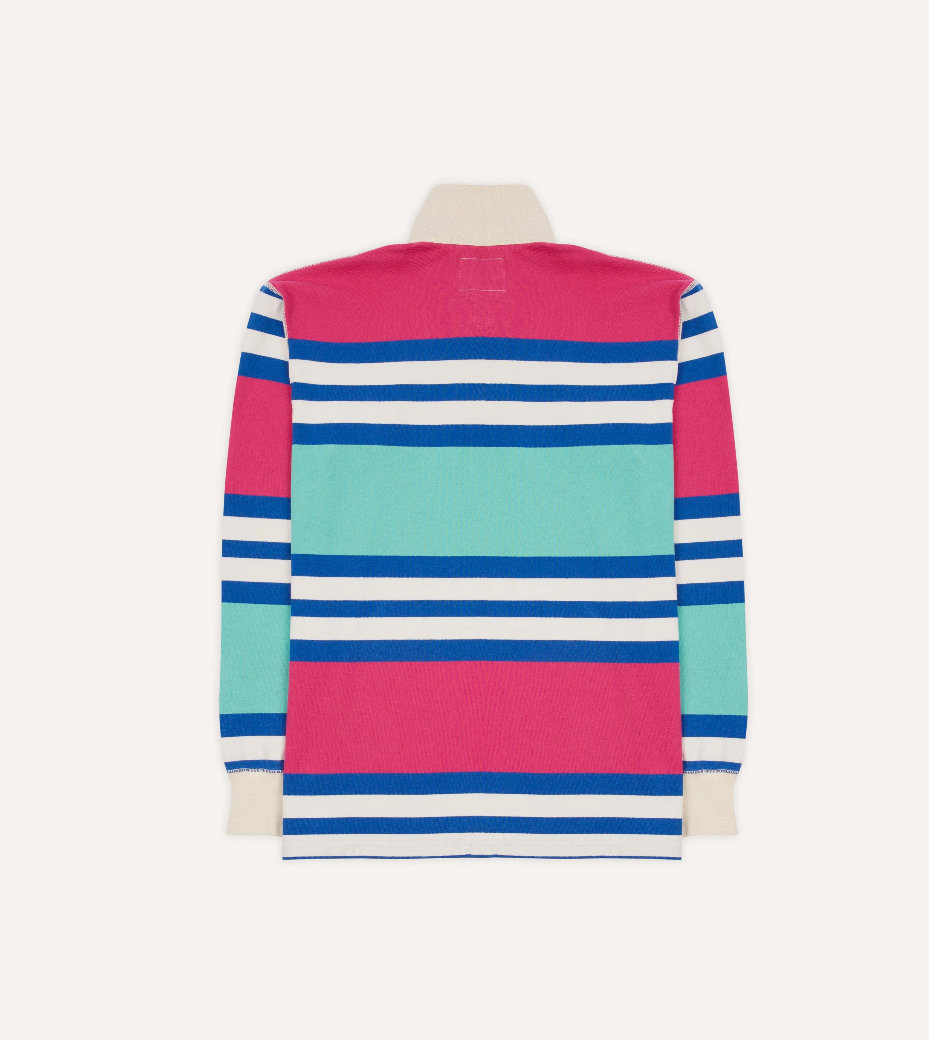 Pink, Green and Blue Stripe Cotton Rugby Shirt