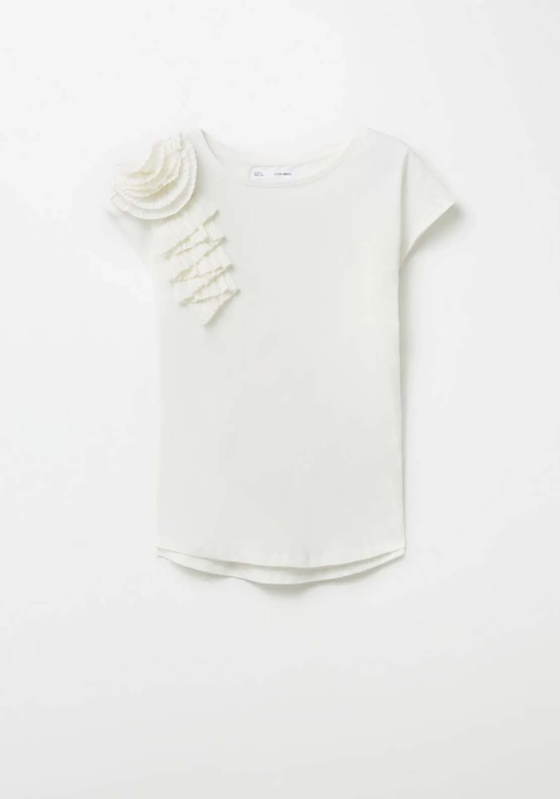 Pleated Flowers T-Shirt - White