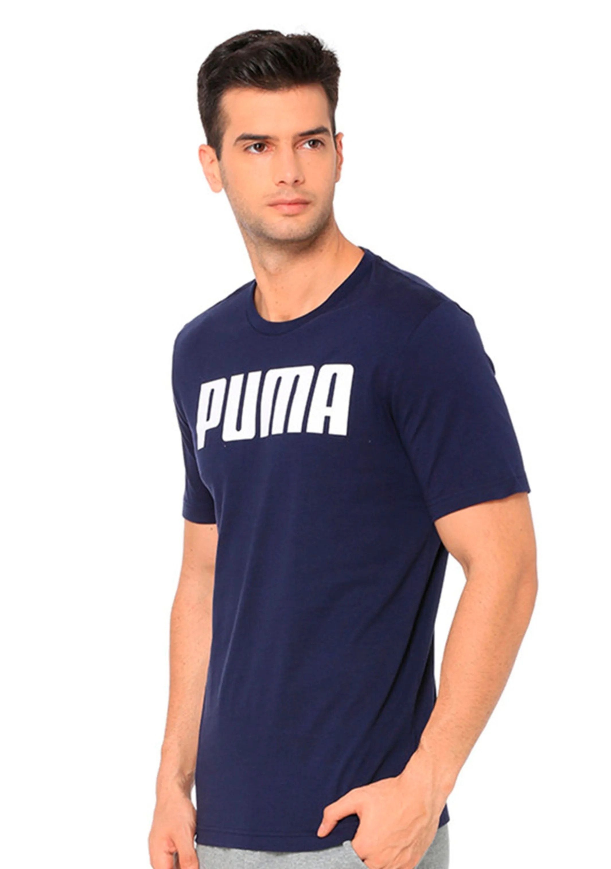 Puma Mens Essential Logo Tee Navy <br> 854742 05