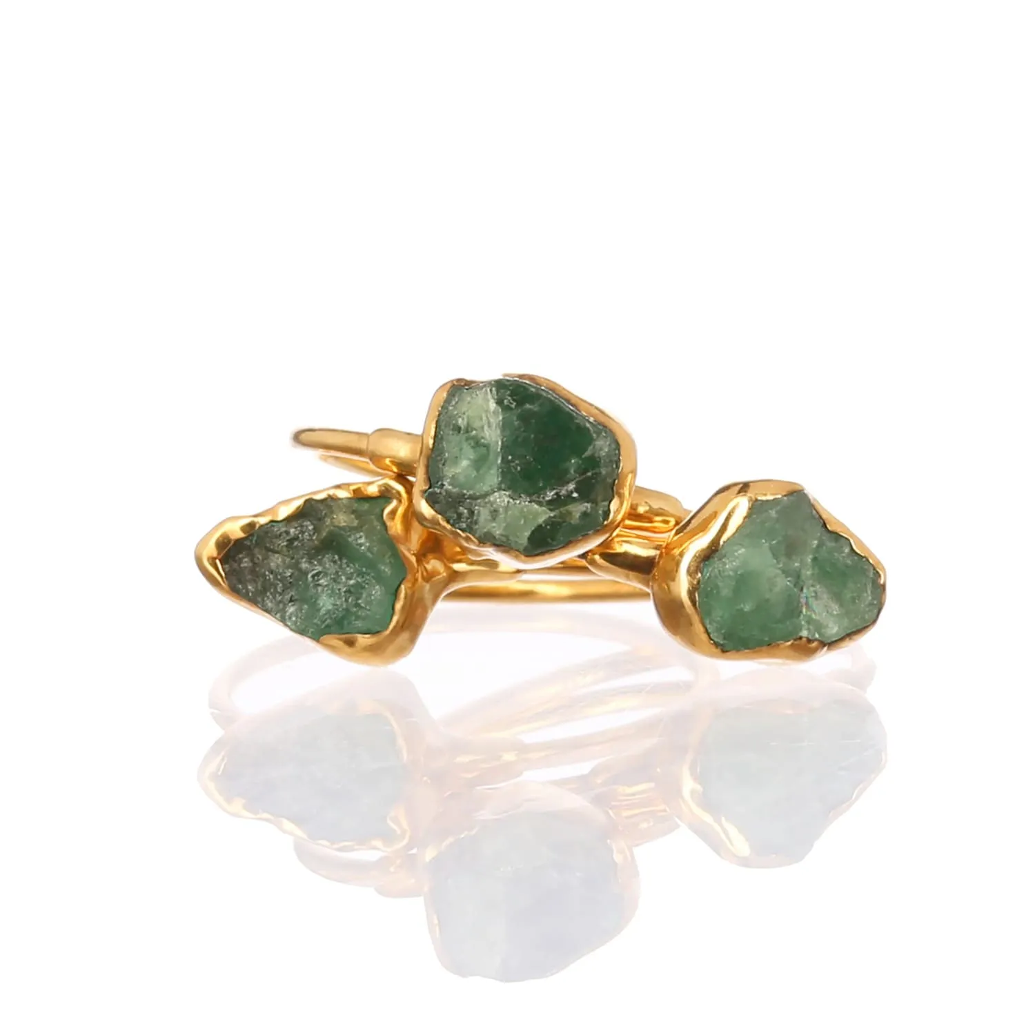 Raw Emerald Ring in Rose Gold