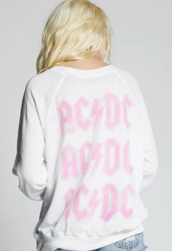 Recycled Karma - ACDC Pink Bolt Long Sleeve Sweatshirt