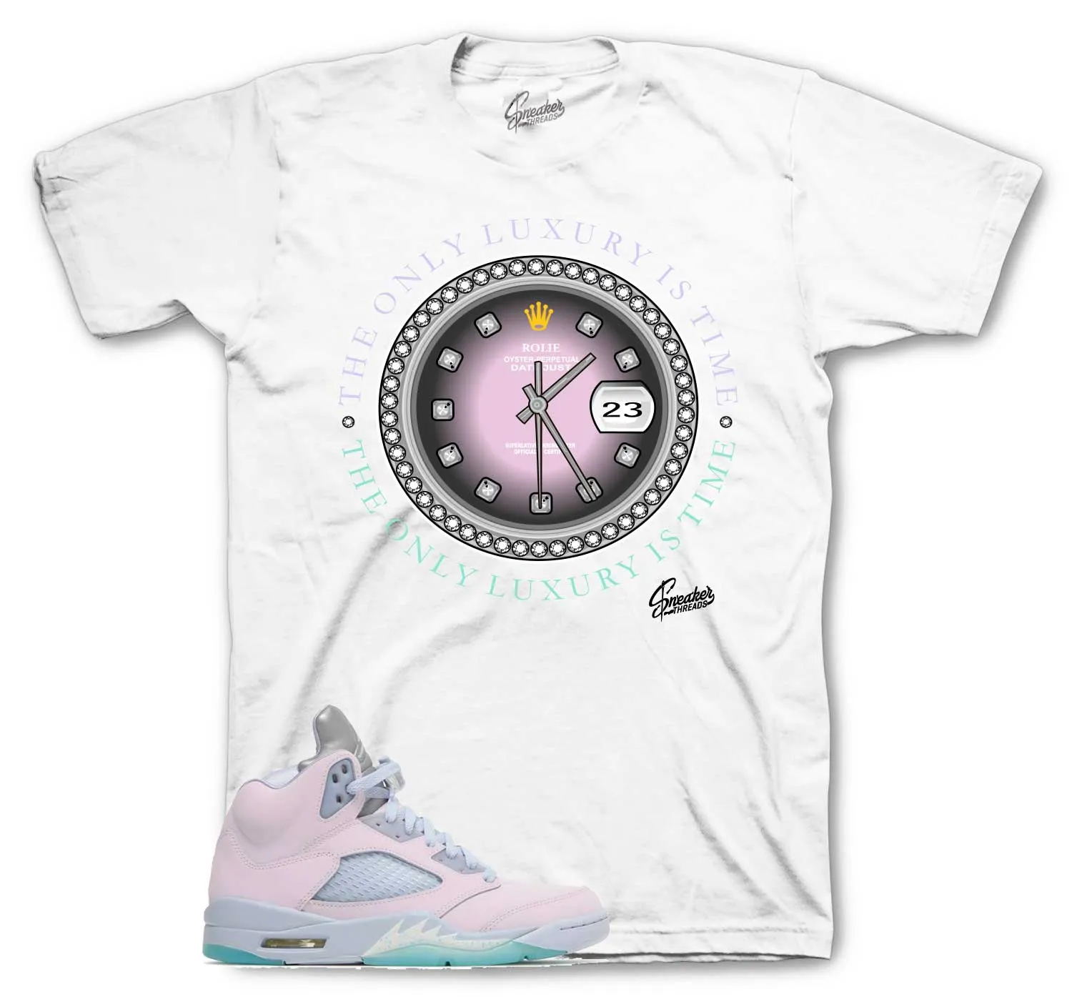 Retro 5 Regal Pink Easter Rolie Time Shirt