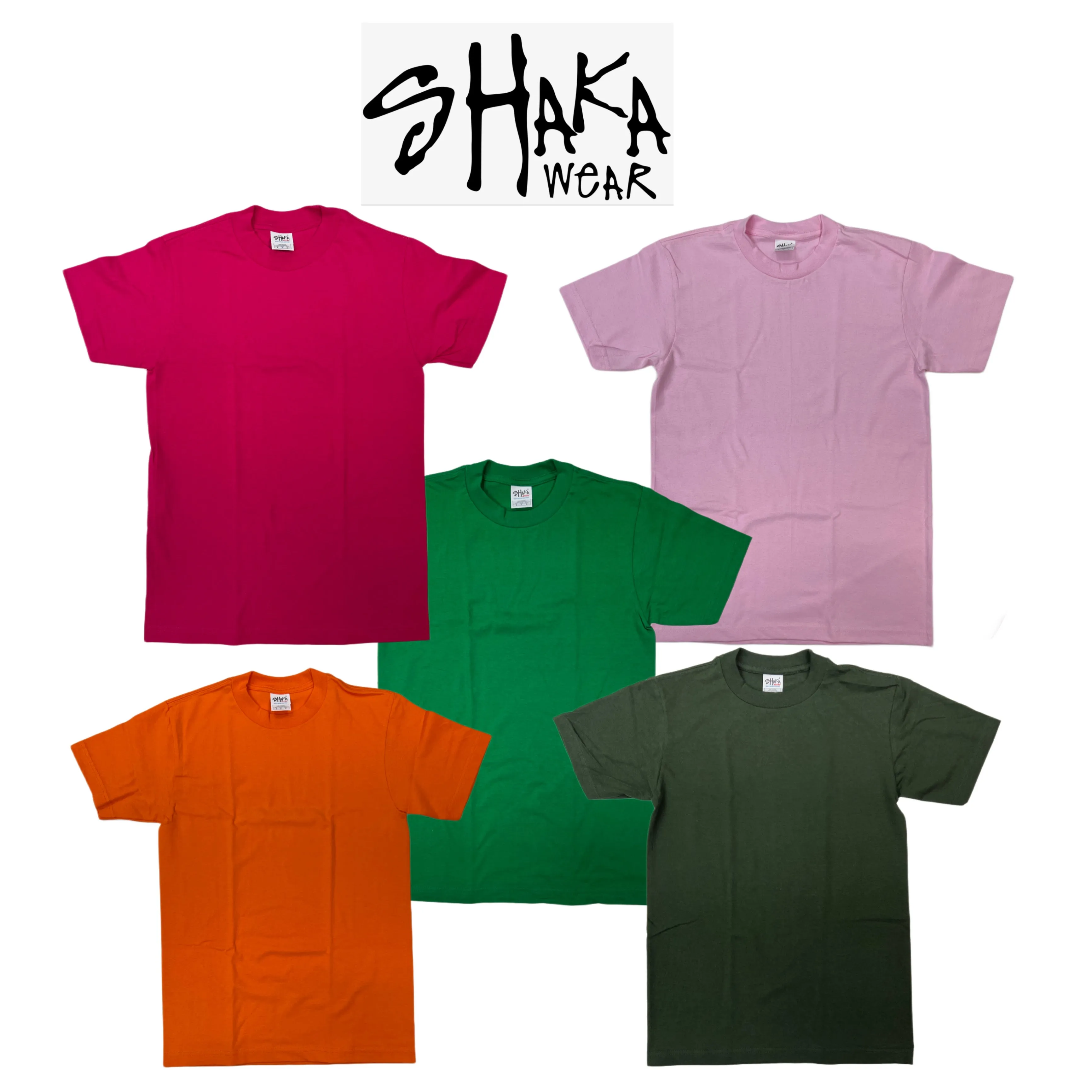 Shaka Wear 6.0 oz Active Short Sleeve T-Shirt (Hunter Green/Kelly Green/Orange/Hot Pink/Pink)