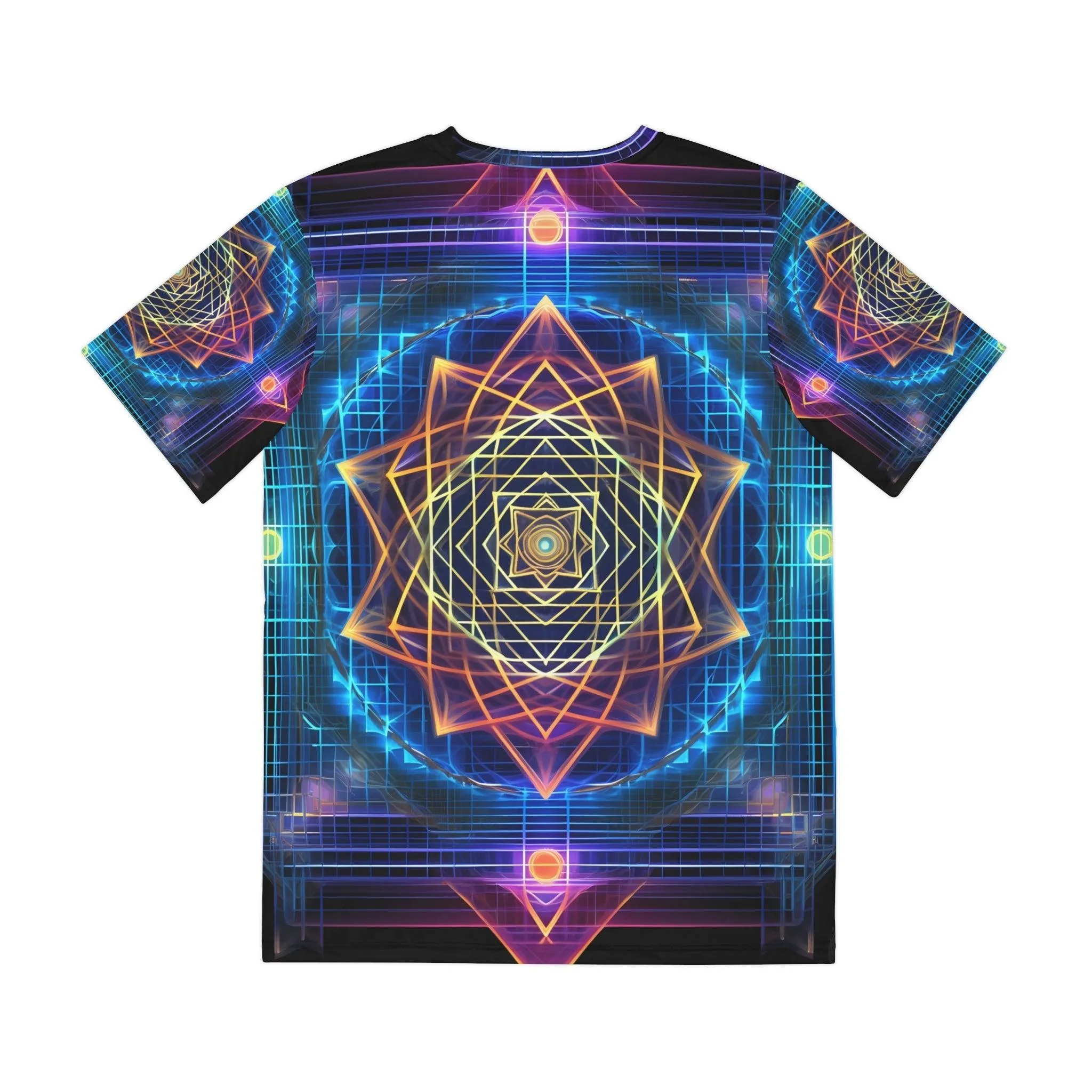 Sri Yantra 3D Sacred Geometry Octane Colorful Symmetrical Sublimation-Digital AI Art T-Shirt for Street or Festival Wear