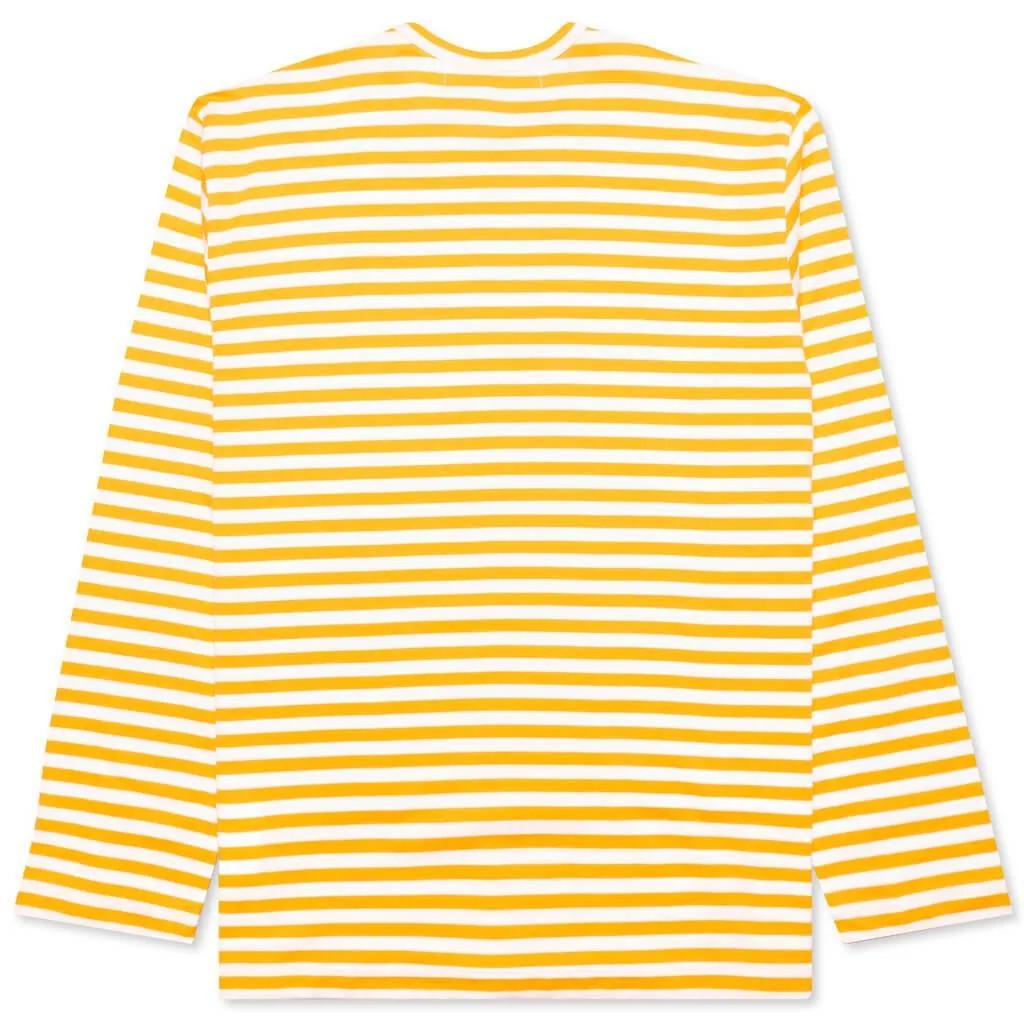 Striped Long Sleeve T-Shirt - Yellow/White