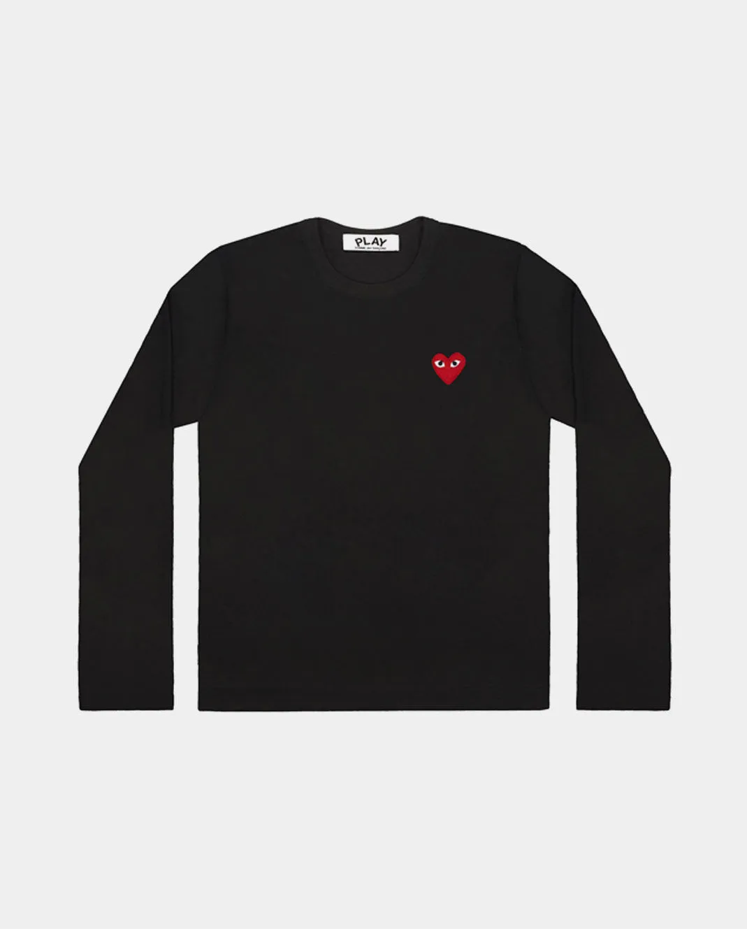 T117 RED HEART L/S T-SHIRT / BLACK