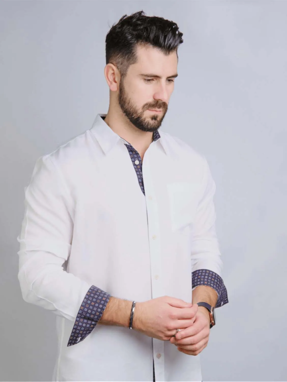 The David 100% Tencel Slim Fit Shirt | White