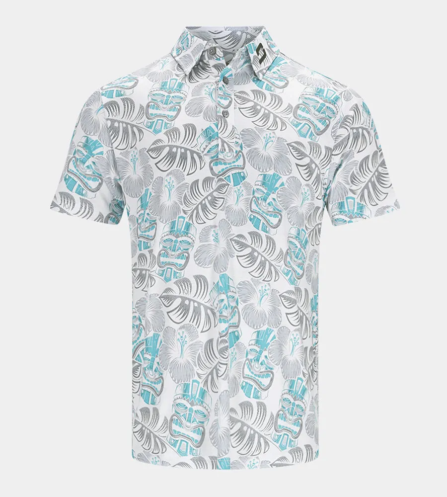 TIKI POLO - WHITE / TEAL