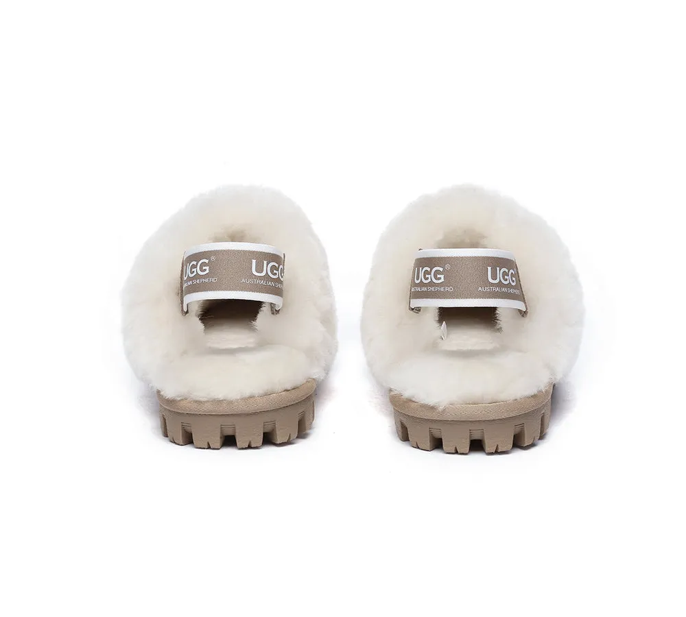 UGG AUSTRALIAN SHEPHERD Sheepskin Wool Removable Strap Slingback Slippers Suzie ll