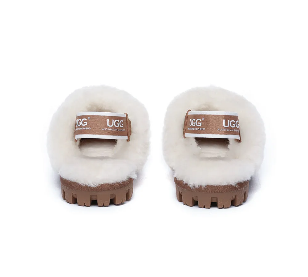 UGG AUSTRALIAN SHEPHERD Sheepskin Wool Removable Strap Slingback Slippers Suzie ll