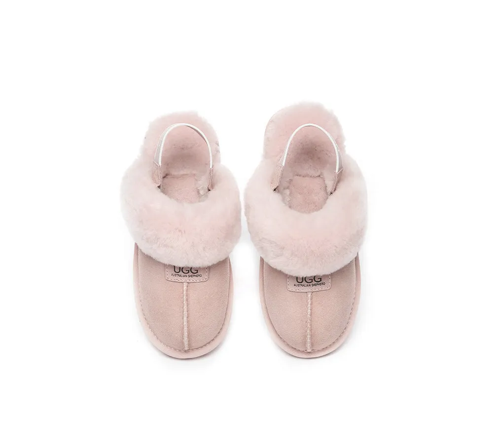 UGG AUSTRALIAN SHEPHERD Sheepskin Wool Removable Strap Slingback Slippers Suzie ll