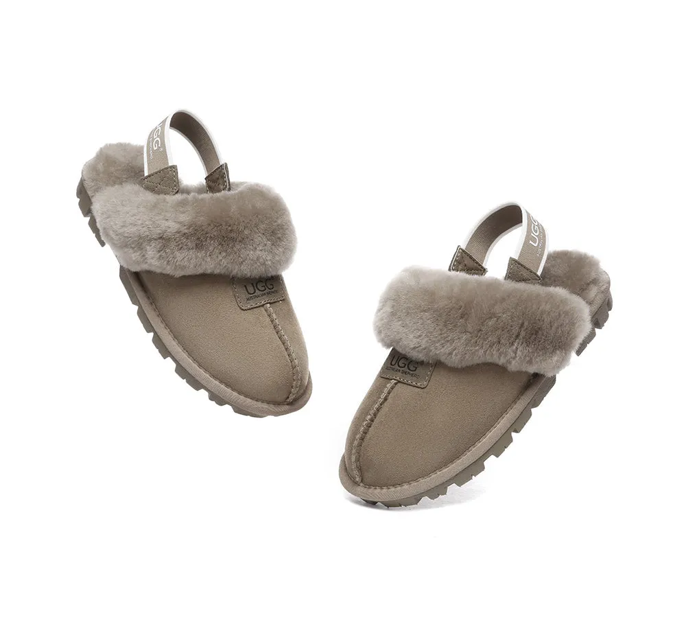 UGG AUSTRALIAN SHEPHERD Sheepskin Wool Removable Strap Slingback Slippers Suzie ll